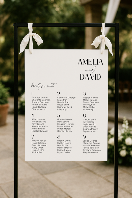 Amelia | Table Plan
