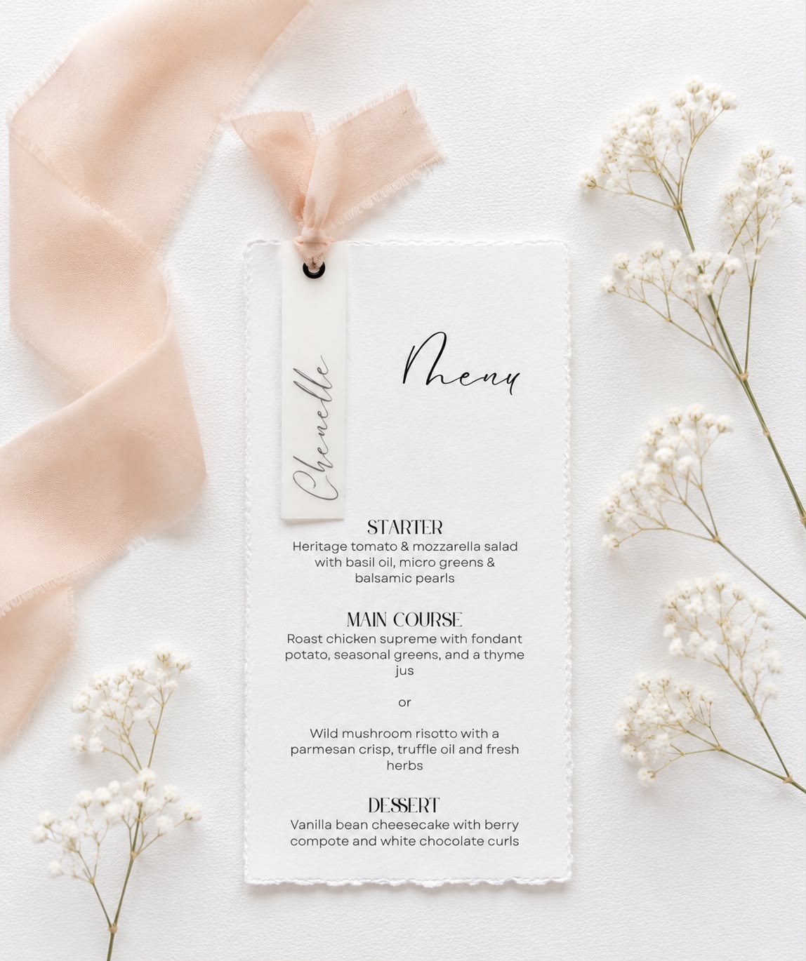 Amelia Menu | With Name Tag