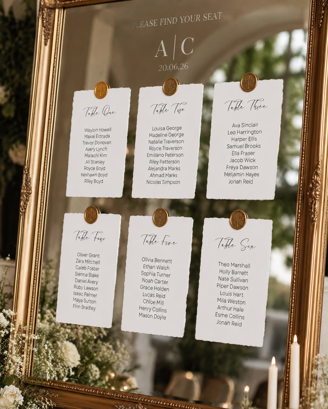 Amelia Table Plan Cards