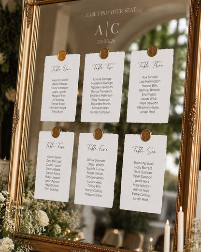 Amelia Table Plan Cards
