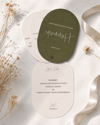 Ava Place Setting Menu | Swivel Card