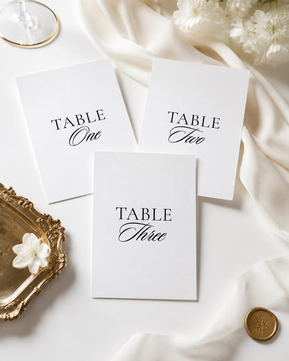 Belle Table Number Cards