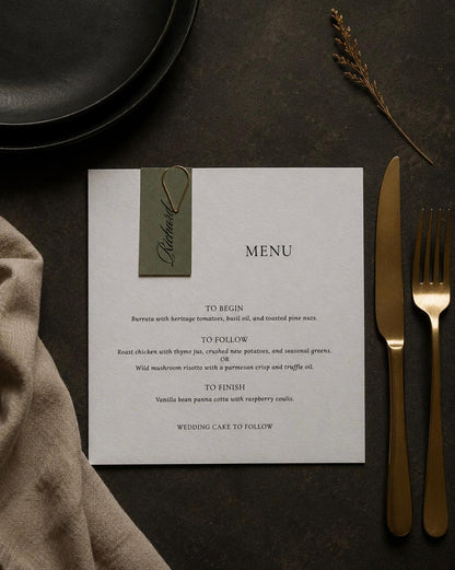 Belle Menu | With Name Tag