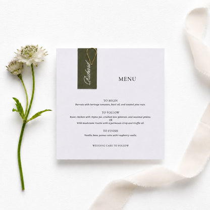 Belle Menu | With Name Tag