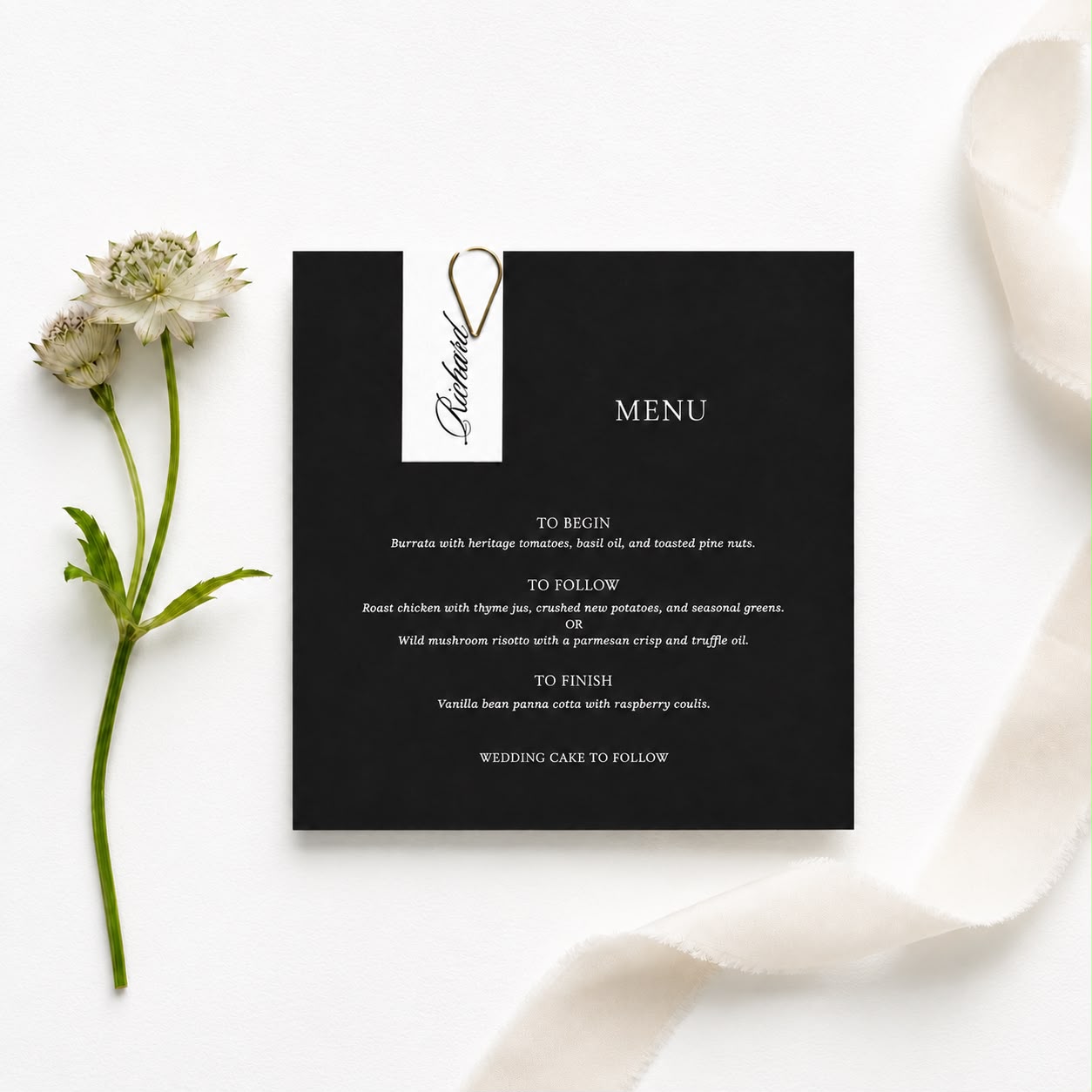 Belle Menu | With Name Tag