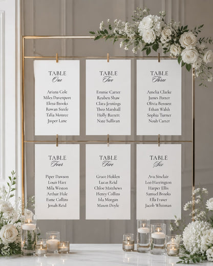 Belle Table Plan Cards