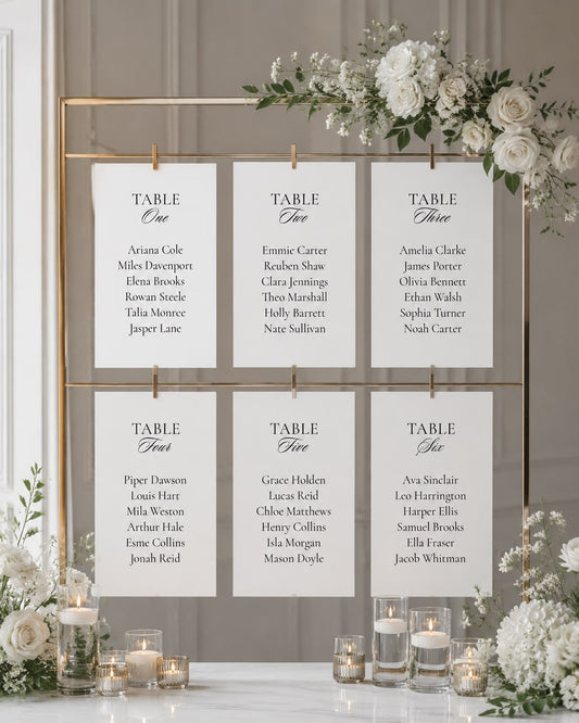 Belle Table Plan Cards
