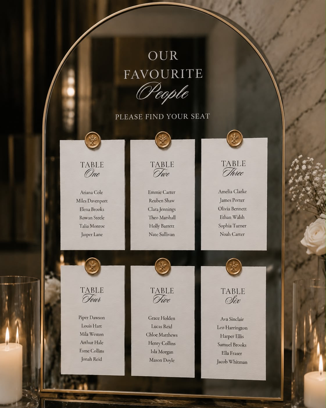 Belle Table Plan Cards