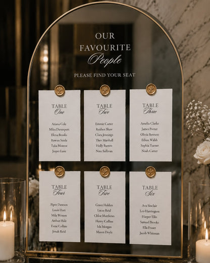 Belle Table Plan Cards