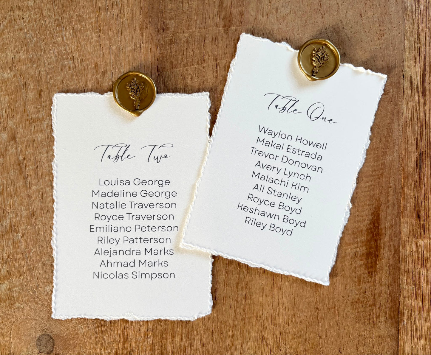Amelia Table Plan Cards