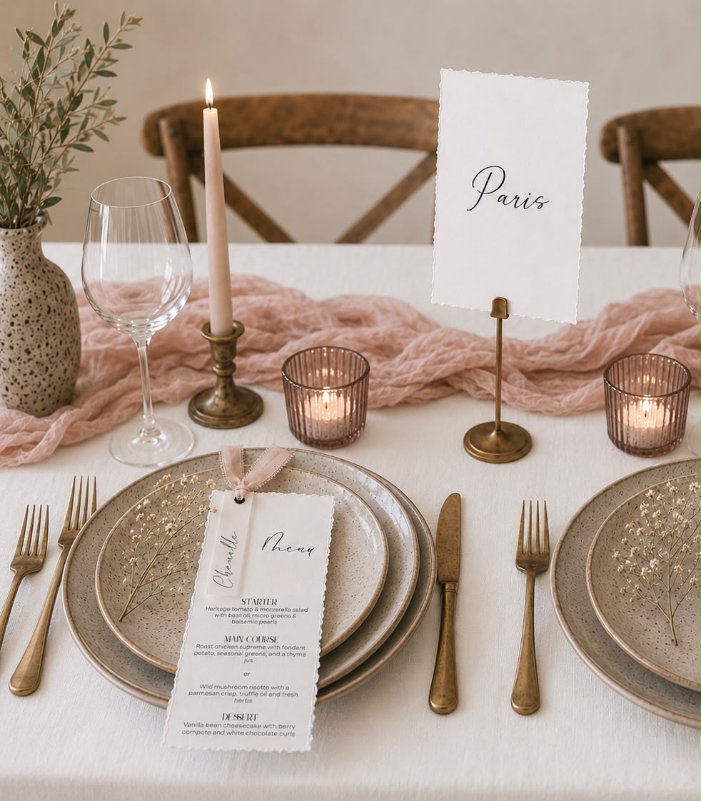 Amelia Menu | With Name Tag